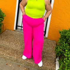 Hot Pink Cargo Pants? Yes, Please!!!! These Pink Cargos Are Perfect For When You Want A Bold Pop Of Color With Your Outfit!! Style With A Graphic Tee Or A Fun Top For Going Out! Colors That Look Great With These Cargos Are Purples, Blues, Neutrals, Oranges, And Other Shades Of Pink!! True To Size. 98% Cotton 2% Spandex All The Pockets You Could Ever Need!! Dress Down With A Graphic Tee Or Dress Up With A Going Out Top! Style With Purples, Blues, Oranges, And Yellows Alex Is 5'5 Wearing A Size Sm Pink Stretch Cargo Pants For Spring, Stretch Pink Bottoms With Cargo Pockets, Spring Pink Stretch Cargo Pants, Stretch Pink Cargo Pants With Cargo Pockets, Pink Stretch Cargo Pants With Cargo Pockets, Pink Stretch Pants With Side Pockets, Stretch Pink Cargo Pants With Pockets, Pink Stretch Bottoms With Cargo Pockets, Hot Pink Cargo Pants