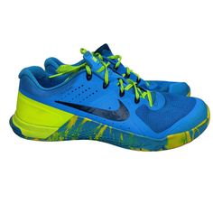 Womens Nike Metcon 2 Blue/Yellow Running/Walking Shoes 843972-400 Size 9.5 See Pictures for shoe condition. Thank you for your business Nike Metcon, Womens Nike, Nike Womens, Walking Shoes, Blue Yellow, Nike Women, Athletic Shoes, Shoe Accessories, Walking