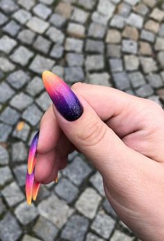 Bright Acrylic Nails, Unghie Nail Art, Cute Spring Nails, Ombre Nail Designs, Goth Nails, Rainbow Nails, Creative Nails, Gorgeous Nails