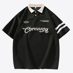 ABRAMO™ | Streetwear Polo - Black / 2XL Cool Polo Shirts, Streetwear Men Tshirt, Streetwear Polo Shirt, Polo Oversize, Polo Streetwear, Polo Tshirts, Simple Sweatshirt, Design Streetwear, Casual Summer Pants