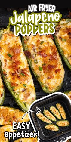 an advertisement for air fryer jalapeno poppers