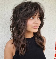 Armpit-Length Wolf Cut with Bangs Shaggy Long Hair, Textured Curly Hair, Shaggy Haircuts, Shag Hairstyles, Wolf Cut, Edgy Hair, Shag Haircut, Long Layered Hair