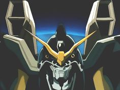 an animated image of a sci - fi character with yellow and black accents on his face