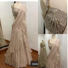 Latest Indo Western Outfits For Women, Readymade Saree Party Wear, Drape Saree Indo Western, Western Sarees, Hamel Patel, Western Saree, Indo Western Saree, Trendy Outfits Indian