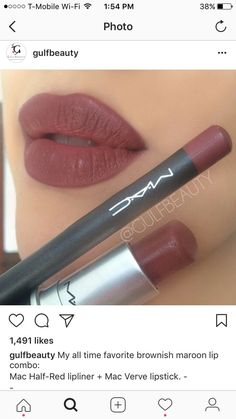 Mac Verve Lipstick, Mac Lipstick Shades, Mac Lips, Lip Gloss Colors, Beauty Makeup Tips, Mac Makeup, Mac Lipstick, Lipstick Makeup