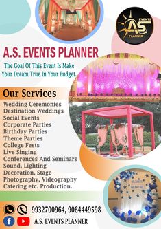 an advertisement for a wedding planner