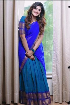 Beautiful Half Saree Wearing Style