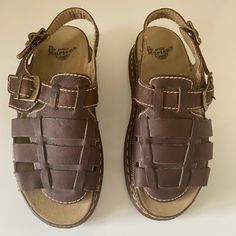 These Are New, Never Worn, Men’s Size 12 Brown Rugged Open Toe Sandals, Dr Martens Sandals Brown, Woodland Sandals For Men, Casual Brown T-strap Sandals With Buckle, Casual Brown T-strap Sandals With Buckle Closure, Martens Shoes, Dr Martens Shoes, New Man, Dr. Martens