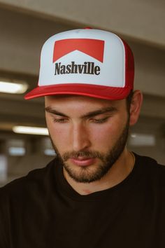 Inspired by Marlboro Reds, our Nashville Premium Foam Trucker Hat blends a retro red-and-white design that lets you rep Nashville with a nod to the classic Marlboro brand. 5 Panel Foam front trucker Pre-Curved visor Plastic snap closure Just Letting You Know, Tri Star, Pet Bandana, Gift Accessories, White Design, Summer Sale, Everyday Look, Snap Closure, Nashville