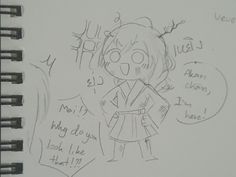 a drawing of a girl holding an umbrella in front of a wall with writing on it