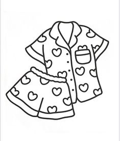 a drawing of a shirt with hearts on it