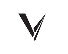 the letter v logo is black and white