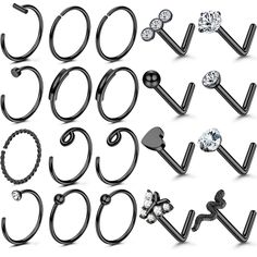 an assortment of different types of piercings