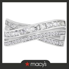 out of stock Macy's Silver Cubic Zirconia Diamond Ring, Macy's Diamond White Rings, Macy's Cubic Zirconia Rings For Gift, Macy's Silver Promise Ring, Statement Ring Silver, Statement Ring, Crossover, Statement Rings, Cubic Zirconia