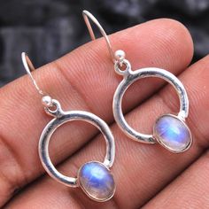 "Rainbow Moonstone Oval Shape Gemstone Pretty Earring - 925 Sterling Silver Handmade Designer Drop & Dangle Earrings (Stamped 925 ) MATERIAL - 925 STERLING SILVER GEMSTONE - Moonstone STONE SHAPE - Oval EARRINGS LENGTH - 1.3\" EARRING WEIGHT - 3 GRAMS COLOR - White STONE SIZE - 8 x 6 MM Occasion: Birthday gift, Valentine's Day Gift, Anniversary Gift, Wedding Gift, Engagement Gift, Christmas Gift, Gift For Her, Gift For mom, graduation gift, New Year Gift, Thanksgiving Gift, Housewarming Gift Sil Sterling Silver Moon Earrings For Anniversary, Sterling Silver Moon-shaped Earrings For Anniversary, Silver Moonstone Earrings For Anniversary, Silver Moon Shaped Earrings With Gemstone, Nickel-free Moonstone Round Earrings, Silver Moonstone Pierced Earrings, Silver Pierced Moonstone Earrings, Handmade Round Moonstone Earrings, Silver Moonstone Earrings