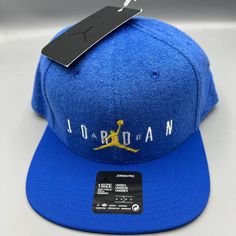 Air Jordan Hat Men Blue Jumpman Pro Sport Dna Snap Back Cap New Blue Six-panel Fitted Hat For Sports Events, Blue Six-panel Hat For Sports Events, Blue Visor Fitted Hat For Streetwear, Blue Six-panel Snapback Hat For Sports Events, Blue Breathable Six-panel Hat, Blue Adjustable Visor Fitted Hat, Adjustable Blue Visor Fitted Hat, Adjustable Blue Fitted Hat With Visor, Blue Breathable Baseball Cap For Outdoor