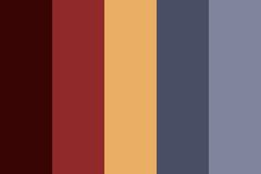 an image of the color palettes in shades of red, yellow and blue on a dark background