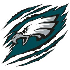 the philadelphia eagles logo with an eagle on it's head and claws in the background