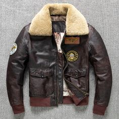 Enrich your shopping list wisely at SolaceConnect.com. Men's Brown Genuine Cowhide Leather Fur Collar Military Style Winter Jacket #jacketshop #jacketsale #mensjackets #menjackets #fashionjackets #jacketswag #jacketseason #jackets #jacketstyle Confident Fashion, Coats For Men, Flight Suit, Winter Shorts, Confident Style, Men's Jackets, Winter Jacket Men, Style Winter, Men's Coats & Jackets