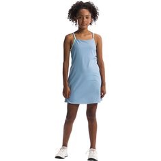 Whether they're headed on a family trek or to school, our summer grom is staying comfortably chic in The North Face Never Stop Dress. The performance material stretches and breathes, so they can explore unrestricted, while the built-in shelf bra offers support, and the overlapped back detail adds flair. Kids Hiking, North Face Brand, Fit Kids, Hiking With Kids, North Face Girls, All Kids, Kids Outfits Girls, Performance Outfit, Shelf Bra