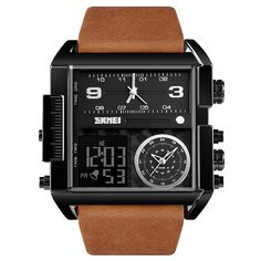 Color: Black Brown Sports Watch, Men's Watches, Watch Movement, Wristwatch Men, Sport Watches, Digital Watch, Business Fashion, Quartz Movement, Fashion Watches