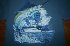 Original Guy Harvey fishing pocket T-Shirt Men's Medium-boating/swordfish/golf Graphic Tshirt, Golf