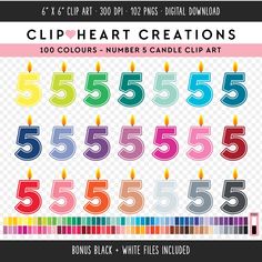 the clipart creations numbers and candles bundle is available for $ 5 95 / each