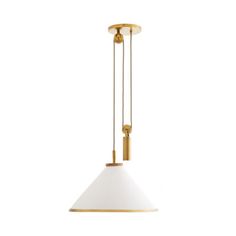 the brass and white pendant light fixture