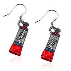 Whimsical Gifts | Artist Paint Tube Charm Earrings in Silver Finish | Artist |  | Jewelry Lesbian Earrings, Tube Earrings, Paint Tube, Gift Logo, Paint Tubes, Whimsical Gifts, Logo Gifts, Artist Gifts, Earrings In Gold