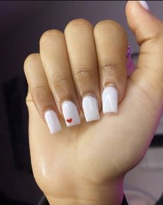 Acrylic Nails All One Color, White Nails Short Square Design, Short Cute Nails Square, Short Nails School, White Shorties Acrylic Nails, Short Nails Cute Design, Short Nail Inspo￼, Short Cute Nails Acrylic Square, White Short Nails Designs