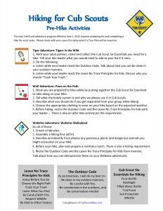 the flyer is shown with instructions for how to use cub scout's scouts badge