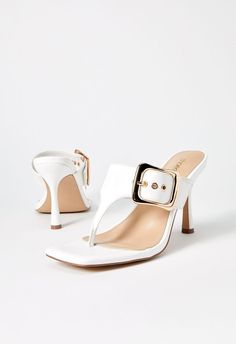 ShoeDazzle Bright White female Fashion >> Shoes >> Sandals >> Mule Faux Leather regular Buckle Eralynn Heeled Sandal Fashion Shoes Sandals, Heeled Sandal, Shoe Dazzle, Female Fashion, Mule, Bright White, Sandals Heels, Fashion Shoes, Shoes Sandals