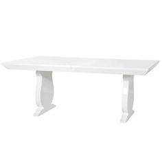 a white table with two legs on the top and one leg extended to the side