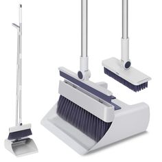 PRICES MAY VARY. 🥰【What's in the 4 in 1 Broom and Dustpan Combo Set】The package contains a broom head, a dustpan head, a hidden brush, a hidder squeegee and six poles.Sweeping, scraping and brushing can be realized at the same time. Just one set for all your cleaning needs 🥰【Broom and Dustpan with Long Handle】Are you still suffering from back pain, the upright broom dustpan set has six poles and the poles can be freely combined from 14.2 inches to 48.2 inches for most heights. Say goodbye to bending over right now 🥰【Convenient Storage & Save Space】Upright broom and dustpan set's latch design allows you to hang the broom and dustpan set together on the wall or place them in a crevice in your furniture. It is powerful and space saving 🥰【Self-Cleaning Dustpan Teeth】Built in scraper or com Kitchen Angle, Clean Supplies, Caravan Ideas, House Planning, Kitchen Finds, Broom And Dustpan, Cleaning Items, Dust Pan, Cleaning Equipment