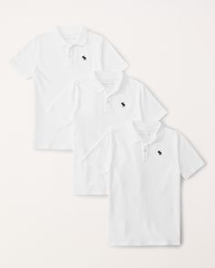 3-pack of our comfy short-sleeve polos in our soft cotton-blend fabric, with classic polo collar, embroidered icon detail at left chest and two-button placket. Boys Tops, Abercrombie Kids, Comfy Shorts, Boys Top, Polo Collar, Short Sleeve Polo, Button Placket, Kids Boys, Size 13