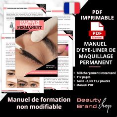 💎 Get Noticed with this Non-Editable ♥PMU EYELINER MANUAL - FRENCH VERSION♥ Great for small business owners. 💎 ✨🌟  WHAT'S INCLUDED 🌟✨ 💓 117 pages printable pdf manual 💓 Dimensions: 8.3 X 11.7 in 💓 One .PDF file containing a link to this manual ✨🌟  HOW TO PURCHASE & DOWNLOAD 🌟✨ 💎 Make a purchase of this listing. 💎 Following your purchase, you will receive an email from Etsy containing your .PDF download. Alternatively, you can download it from the "Purchases & Reviews" section on Etsy. Eyeliner Training, Eye Mapping, Pmu Eyeliner, Social Media Templates, Permanent Makeup, Business Person, Social Media Template, Beauty Brand, Business Owners