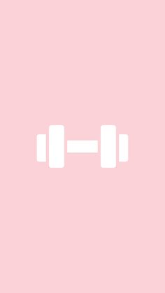 two white dumbbells on a pink background