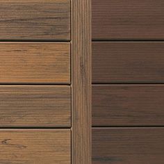 a close up view of wood grained siding on a home's exterior door