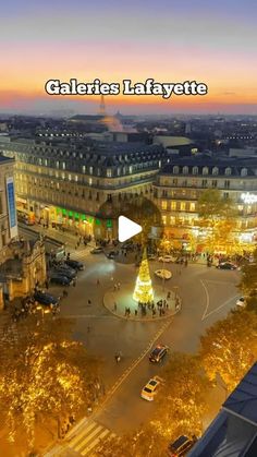 an aerial view of the eiffel tower in paris, france at night time