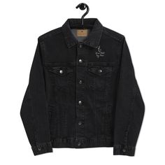 Unisex denim jacket Signature - FABA Collection Designer Denim Jacket, Moda Denim, Embroidered Denim Jacket, Black Denim Jacket, Denim Jacket Men, Embroidered Denim, Denim Jacket Women, Denim Design, Mens Denim