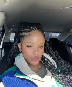 Fulani Braids Vacation, Flat Twists With Extensions, Braided Front Hair, Corn Row Box Braids, Feed In Twists, Braid Hairstyles Natural Hair, Half Head Braids, Funali Braids, Quick Protective Styles