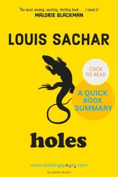 Book cover with text overlay "A Quick Book Summary" to promote Holes. Stanley Yelnats, Holes Book, Louis Sachar, The Power Of Forgiveness, Reading Resources, Dig Deep, Book Summaries, Chapter Books, Kid Friendly