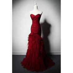 Gothic Burgundy Mermaid Wedding Dress with Ruffled Tulle - Elegant Bridal Gown Plus Size - WonderlandByLilian Burgundy Evening Dress For Wedding, Sweetheart Neckline Mermaid Dress With Ruffles For Wedding, Sweetheart Neckline Mermaid Wedding Dress With Ruffles, Wedding Mermaid Dress With Sweetheart Neckline And Ruffles, Floor-length Burgundy Ball Gown For Wedding, Burgundy Floor-length Ball Gown For Wedding, Burgundy Tulle Wedding Gown, Wedding Burgundy Tulle Gown, Burgundy Fitted Evening Dress For Wedding