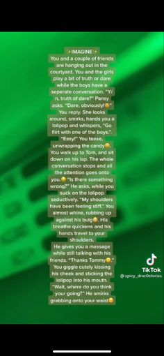 an image of a cell phone screen with the text message on it and green background