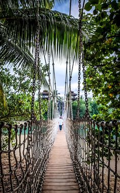 aesthetic rope bridge at Singapore Sentosa Island