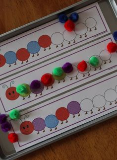 the very hungry caterpillar counting game is ready to be played on the table