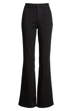 "Find 1822 DENIM High Waist Slim Bootcut Trouser Jeans on Editorialist. Perfect for day-to-night styling, these stretchy bootcut jeans feature full-length legs and trouser-style pockets for an elevated look. 33\" inseam; 19\" leg opening; 10\" front rise; 15\" back rise 36% cotton, 36% viscose, 27% polyester, 1% spandex Machine wash, tumble dry Imported" Bootcut Trousers, Flared Trousers, Flare Trousers, Trouser Style, Slim Waist, High Waisted Denim, Trouser Jeans, Bootcut Jeans, Black Jeans