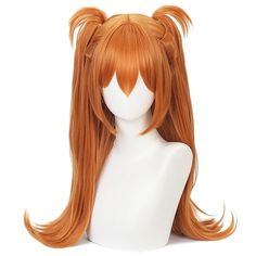 Category:Cosplay Costume Wig; Gender:Women's; Wig Type:Cosplay Wig; Color Shade:Orange; Hair Material:Synthetic Hair; Cap Construction:Machine Made; Texture:Straight; Length:Long; Heat Resistant:Yes; Listing Date:10/25/2021; Hairstyle:With 2 Ponytails,Middle Part,With Bangs; Can Be Permed:No; Theme:Anime Hair Claim, Dark Orange Hair, 2 Ponytails, Orange Anime, Hair References, Feminine Hairstyles, Kawaii Wigs, Clip Ponytail