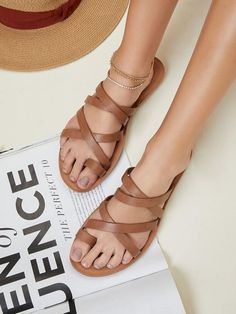 Faux Leather Toe-Loop Slipper Sandals Slipper Sandals, Womens Sandals Flat, Shein Style, Thong Sandals, Amazing Products, Flat Sandals, Fashion News