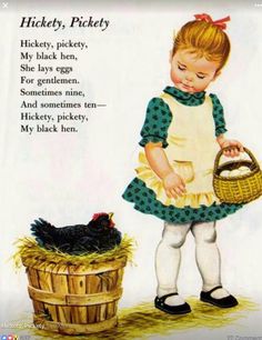 #NurseryRhyme: my black hen Counting Rhymes, Old Nursery Rhymes, Nursery Rhymes Songs, Rhymes Songs, Vintage Nursery